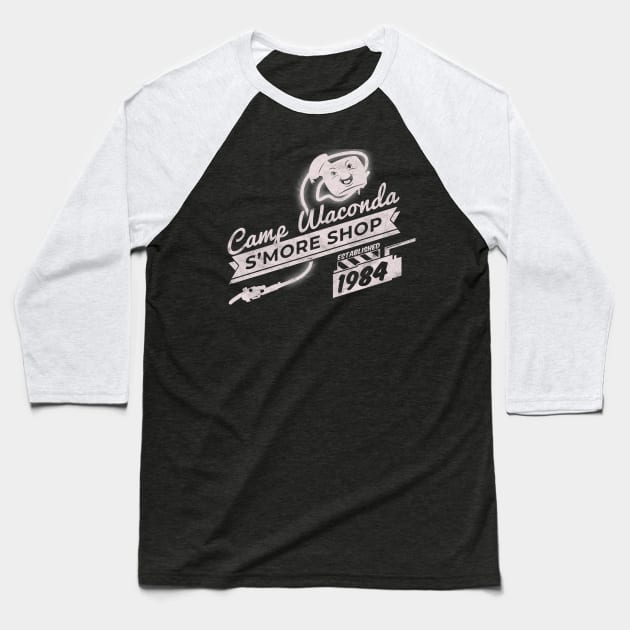 Retro Camp Waconda S'MORE Shop Baseball T-Shirt by DeepDiveThreads